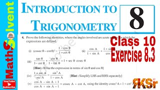 Exercise 83 class 10 Q4 i to v  Introduction to Trigonometry class 10  By RK Sir [upl. by Merfe866]