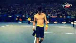 Novak Djokovic RIP off his shirt win Vs Stanislas Wawrinka australian open 2013 match highlights [upl. by Jacques124]