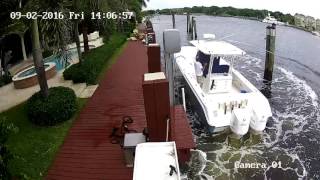 Boat Lift Fail  Lighthouse Point Florida  Sept 2 2016 [upl. by Correna]