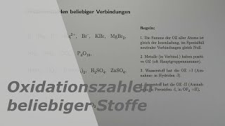 Oxidationszahlen beliebiger Verbindungen [upl. by Arliene]