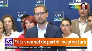 Dominic Fritz Îmi asum o candidatură pentru preşedinţia USRNu voi candida la nicio funcţie în stat [upl. by Ecirtahs]