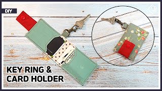 DIY Easy Card holder amp Key ring  sewing tutorial Tendersmile Handmade [upl. by Eelano884]