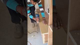 Laminate trimming process woodworking furnituremaking shortvideo [upl. by Aynom]