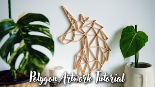 How to make polygongeometric artwork using popsicle sticks  Tutorial for beginner [upl. by Akalam169]