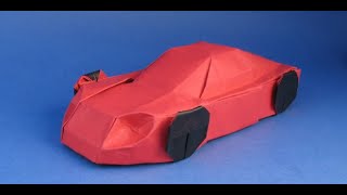 origami sports car  origami car by ryo aoki  tutorial  part 2 [upl. by Laryssa644]