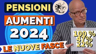 PENSIONI RIVALUTAZIONE 2024 👉 LE NUOVE FASCE PEREQUATIVE❗️ [upl. by Esyned]