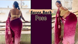 Trending Saree Back Pose  Low Waist  Saree Fashion  Saree Sundari saree [upl. by Wandy]