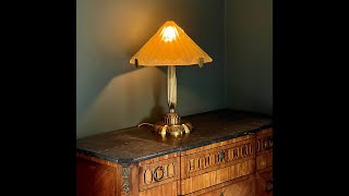 Gilt Brass Art Deco Table Lamp [upl. by Else]