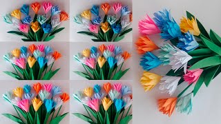 DIY Room Decor ideas  Paper Flower wall Decoration Easy and Unique [upl. by Grane]