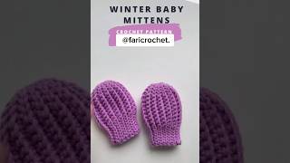 Winter baby mittenscrochet ideaslike crochet [upl. by Mailand]