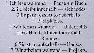 innerhalb des Während der außerhalb des Dativ Akkusativ Nominativ A1 A2 B1 B2 [upl. by Aissyla]