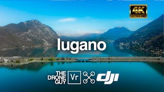 Lugano Luganersee  Lago di Lugano  Ceresio  Aerial Drone 4K [upl. by Gnoz]