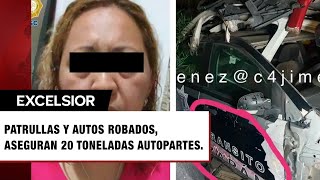 Hallan patrullas y autos desvalijados en Iztapalapa aseguran 20 toneladas de autopartes robadas [upl. by Yenoh]