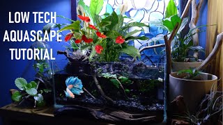 PEACE LILY AQUARIUM  StepByStep Aquascape Tutorial [upl. by Hayikat]