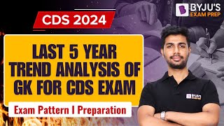 Last 5 year Trend Analysis of GK For CDS exam I CDS Exam pattern I CDS Preparation I CDS GK 2024 [upl. by Eidnil]