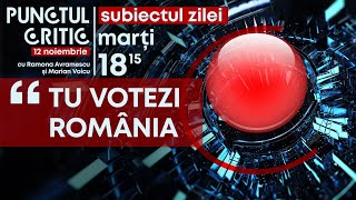 PUNCTUL CRITIC TU VOTEZI ROMÂNIA  ediţia din 12 noiembrie 2024 TVR1 [upl. by Ilesara]