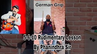 5610 SEMIQUAVER RUDIMENTARY BY PHANINDHRA SIR  drumrudiments drumlessons [upl. by Alesandrini]