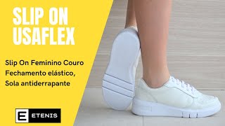 Tênis Feminino Usaflex Slipon Casual Couro Am01002 Branco [upl. by Ayanal328]