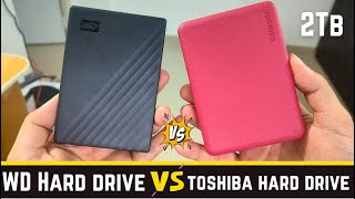 Western Digital Vs TOSHIBA Canvio Advance 2Tb Portable Hard Disk Drive Comparison speed Test Review [upl. by Elleinaj]