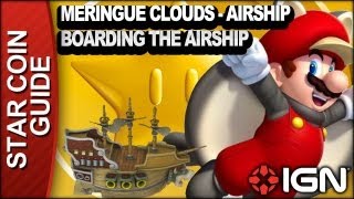 New Super Mario Bros U 3 Star Coin Walkthrough  Meringue CloudsAirship Boarding the Airship [upl. by Hillier]