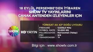 Show TV 18 Eylül 2014den itibaren yeni frekansında [upl. by Retsevlys]