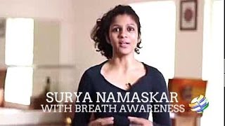 Surya Namaskar Part2 Breath Awareness [upl. by Akaenahs]