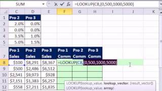 Excel Magic Trick 639 Approximate Match Lookup with Unsorted Column Across Multiple Columns [upl. by Illek]