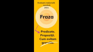 Fraza Predicate Propozitii 🤔 1 rationament infailibil Evaluare nationala 2021 romana [upl. by Llien525]