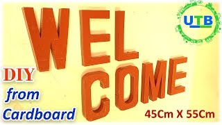 3D WELCOME letters from Cardboard 3D WELCOME letter cardboard for wall 3D Wall Letters [upl. by Barrada972]