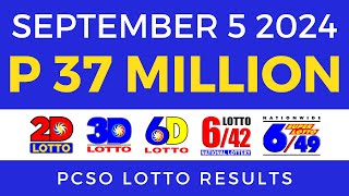 Lotto Result Today 9pm September 5 2024  PCSO Complete [upl. by Andree]