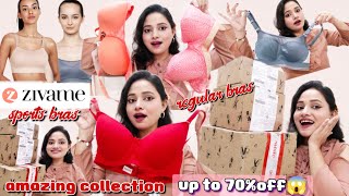 Zivame Huge Haul🔥  Totally New Collection Amazing offers up to 70 Off 😱 Sports bra regular bra [upl. by Eidur]