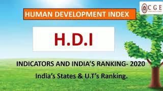 Human Development IndexHDI Indias Ranking 2020 and its indicators [upl. by Uzziel]