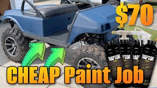 How To Paint Golf Cart with Raptor Liner Textured Bed Liner for Less than 100 [upl. by Giwdul224]