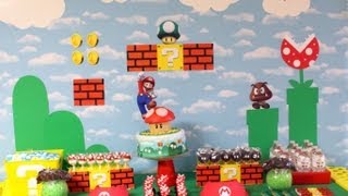 Mario Birthday Party Decorations and Walk Through  Abes World [upl. by Linnea161]