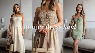 SUMMER DRESS HAUL amp TRYON  URBAN OUTFITTERS NEW IN HAUL [upl. by Akcirehs]