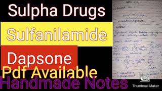 Sulfa Drug ll Sulfanilamide ll Dapsone ll Structure  Synthesis and Medicinal uses ll Msc Syllabus [upl. by Jarlen413]