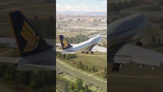 747 LANDS at BEIJING Airport Singapore Airlines Flight  PLANE SPOTTING shorts [upl. by Modie82]