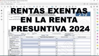 EJEMPLO APLICACIÓN DE LAS RENTAS EXENTAS EN LA RENTA PRESUNTIVA 2024 [upl. by Amando644]