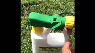 Applying Ironite fertilizer on yellowing backyard grass [upl. by Onit]