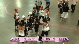 WFTDA Roller Derby 2014 Division 2 Playoffs Duluth Sin City vs Detroit [upl. by Sredna]