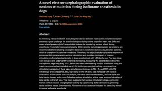 15 EEG evaluation of noxious stimulation during isoflurane anesthesia in dogs [upl. by Enened]