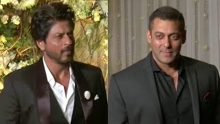 Shahrukh Khan amp Salman Khan attend BipashaKarans WEDDING RECEPTION [upl. by Rosdniw]