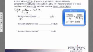 Weight Dose 4 Heparin bolus and drip [upl. by Lancaster]