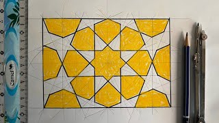 Islamic Geometry  The making of an Octagonal Star Pattern [upl. by Aleakam]