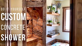 DIY CUSTOM concrete SHOWER [upl. by Frederica]