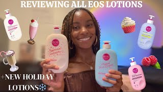 ALL EOS LOTIONS REVIEW NEW HOLIDAY LOTIONS❄️ [upl. by Earesed863]