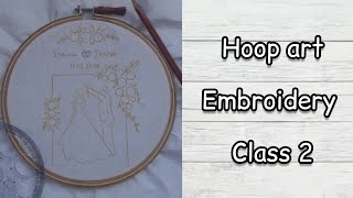 hoop art embroidery wedding pattern  how to create your own design [upl. by Balfore]