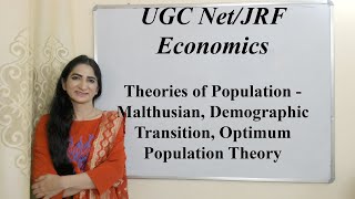 Theories of Population  Malthusian Demographic Transition Optimum Population Theory UGC NetJRF [upl. by Nodrog]