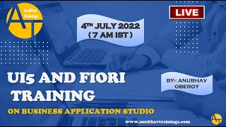 SAP UI5 and Fiori Training  Real time live training  SAP Business Application Studio Training [upl. by Eerhs69]