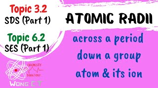 Periodicity  Atomic Radii  SDS SK015 Topic 32 Part 1  SES DK014  TOPIC 62 Part 1 [upl. by Hillier]